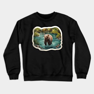 Tranquil Waters: The Forest Guardian Crewneck Sweatshirt